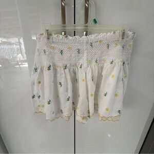 Joie White Skirt with Floral Accents